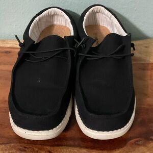 Black Loafers with White Soles